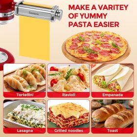 Pasta Roller for Kitchenaid Stand Mixer, Pasta Maker for Kitchenaid Mixer Attachments, Stainless Steel Pasta Attachment for Kitchenaid Stand Mixe
